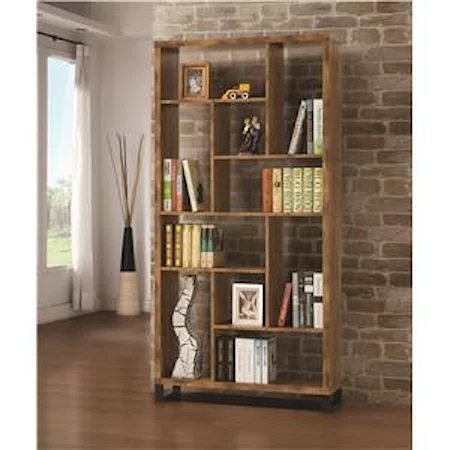 Open Bookcase with Different Sized Cubbies